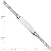14K White Gold Polished Solid Chain Solid Plate Anchor Link 25.5x 4.5mm Plate ID Bracelet, 7" view 3