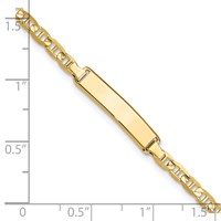 14K Yellow Gold Polished Solid Chain Solid Plate Anchor Link 19.5x 4.5mm Plate ID Bracelet, 7" view 5