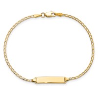 14K Yellow Gold Polished Solid Chain Solid Plate Flat Curb Link 19.5x 3.5mm Plate ID Bracelet, 7" view 4