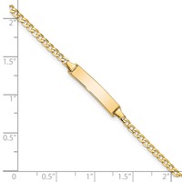 14K Yellow Gold Polished Solid Chain Solid Plate Flat Curb Link 22.5x4.5mm Plate ID Bracelet - 7in view 3