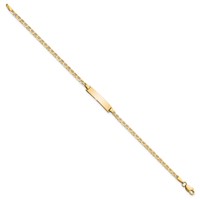 14K Yellow Gold Polished Solid Chain Solid Plate Flat Anchor Link 22.5x4.5mm Plate ID Bracelet - 7in view 2