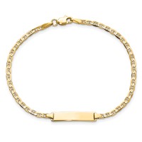 14K Yellow Gold Polished Solid Chain Solid Plate Flat Anchor Link 22.5x4.5mm Plate ID Bracelet - 7in view 4