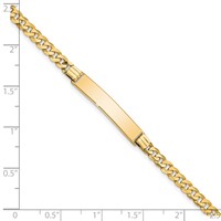 14K Polished Solid Chain Solid Plate Flat Curb Link 26.5x5.5mm Plate 7 Inch ID Bracelet view 3