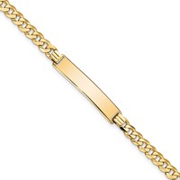 14K Polished Solid Chain Solid Plate Flat Curb Link 32.5x6.5mm Plate 7 Inch ID Bracelet view 1