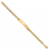 14K Yellow Gold Polished Solid Chain Solid Plate Anchor Link 33.5x 7mm Plate ID Bracelet, 8" view 2