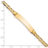14K Yellow Gold Polished Solid Chain Solid Plate Anchor Link 33.5x 7mm Plate ID Bracelet, 8" view 3