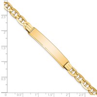 14K Polished Solid Chain Solid Plate Anchor Link 38x7.8mm Plate 7 Inch ID Bracelet view 3