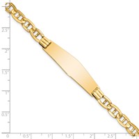 14K Yellow Gold Polished Solid Chain Solid Plate Anchor Link Soft Diamond Shape 37.5x11mm Plate ID Bracelet - 8in view 4