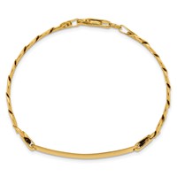 14K Yellow Gold Polished Solid Chain Solid Plate Curb Link 37x 9mm Plate ID Bracelet, 7" view 5