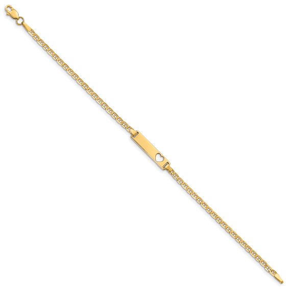 Cut-out Heart Anchor Link ID Bracelets