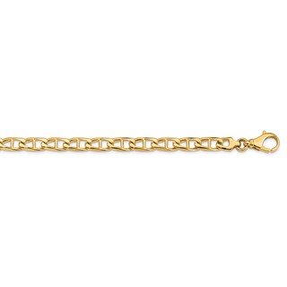 14K 6.9mm Hand Polished Fancy Anchor Link with Fancy Lobster Clasp Chain (per inch)