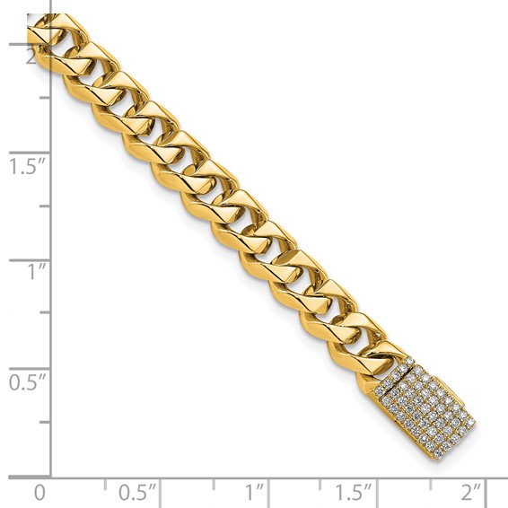 Gold Hand-Polished Heavy Link Diamond Clasp Chain
