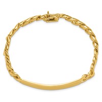 14K Yellow Gold Hand-polished Solid Chain Solid Plate Curb Link 44x 9mm Plate ID Bracelet, 8" view 4