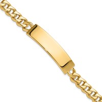 14K Yellow Gold Hand-polished Solid Chain Solid Plate Curb Link 44x 12mm Plate ID Bracelet, 8" view 1