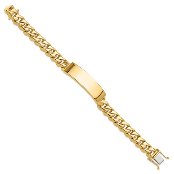 14k Hand-polished Solid Chain/Solid Plate Curb Link 48x14mm Plate 8 inch ID Bracelet