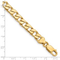 14K 6.5mm Yellow Gold Hand Polished Fancy Link Bracelet with Lobster Clasp, 8" view 4