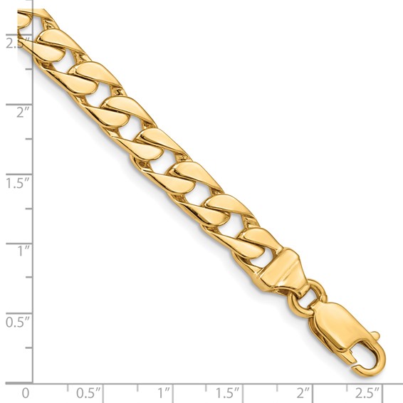 14K 18 inch 6.5mm Hand Polished Fancy Link with Lobster Clasp Chain
