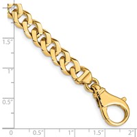 14K 8mm Yellow Gold Hand Polished Fancy Link Bracelet with Fancy Lobster Clasp, 8" view 3