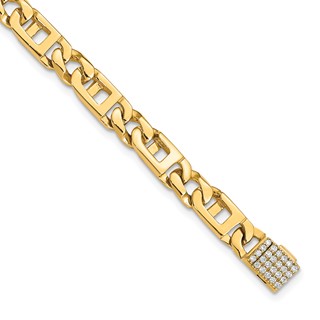 14k 1/3 carat Lab Grown Diamond VS+ F+ Complete 8 inch 5.9mm Hand-Polished Anchor Link Bracelet