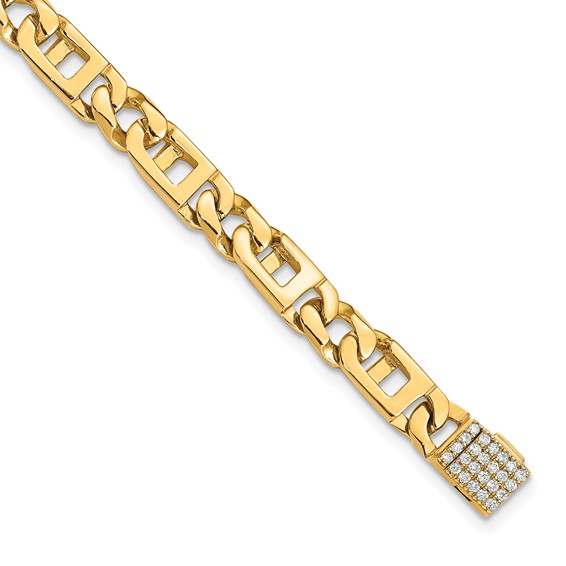14k 1/3 carat Lab Grown Diamond VS+ F+ Complete 8 inch 5.9mm Hand-Polished Anchor Link Bracelet