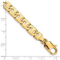 14K 8.4mm Yellow Gold Hand Polished Fancy Link Bracelet with Fancy Lobster Clasp, 8" view 4