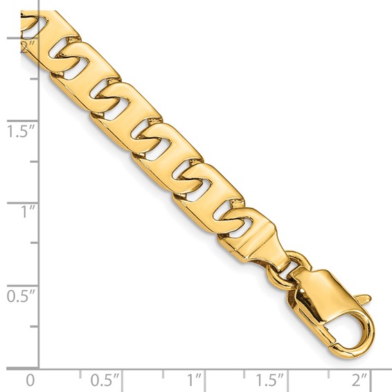 14K 24 inch 8.4mm Hand Polished Fancy Link with Fancy Lobster Clasp Chain