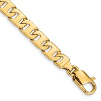 14K 8.4mm Yellow Gold Hand Polished Fancy Link Bracelet with Fancy Lobster Clasp, 8" view 1