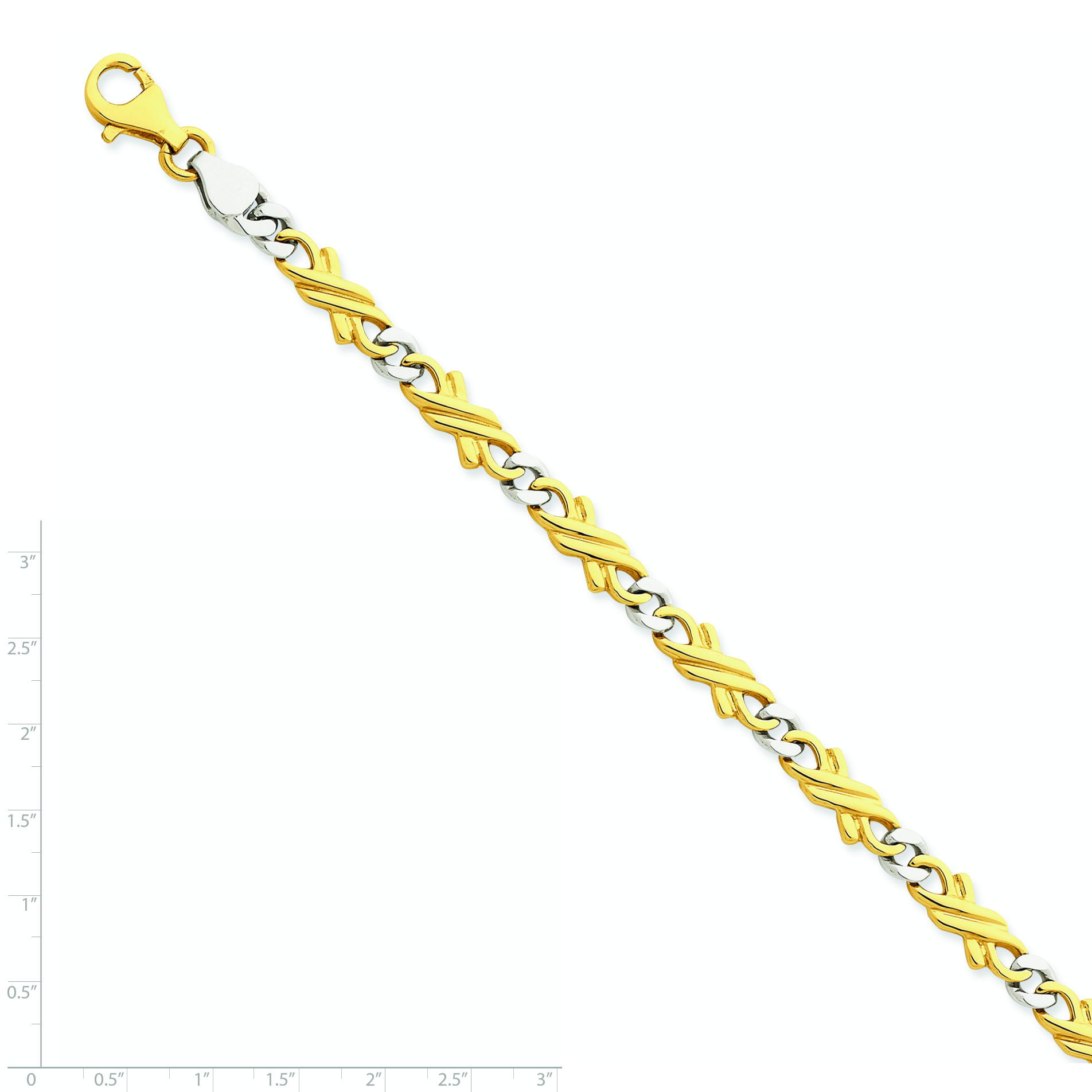 14k Two-tone 6mm Fancy Link Chain