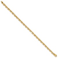 14K 4.2mm Yellow Gold Hand Polished Fancy Link Bracelet with Lobster Clasp, 7" view 2