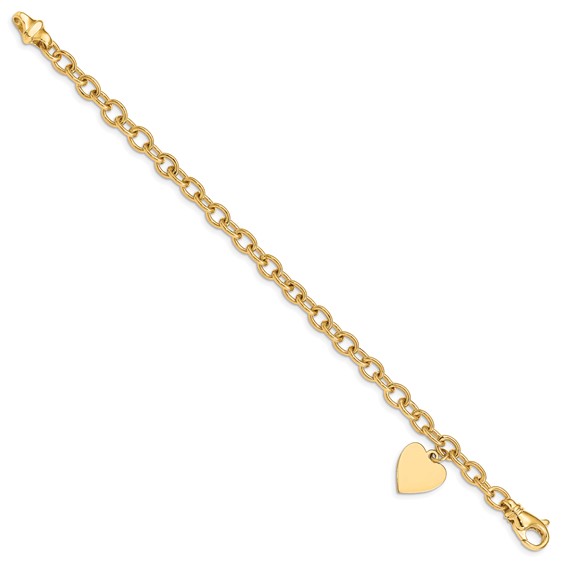 Gold Polished Engraveable Heart Bracelets