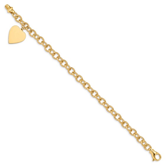 Gold Polished Engraveable Heart Bracelets