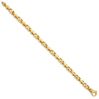 14K 5.5mm Yellow Gold Fancy Link Bracelet with Fancy Lobster Clasp, 8" view 2
