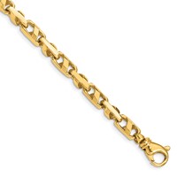 14K 5.5mm Yellow Gold Fancy Link Bracelet with Fancy Lobster Clasp, 8" view 1