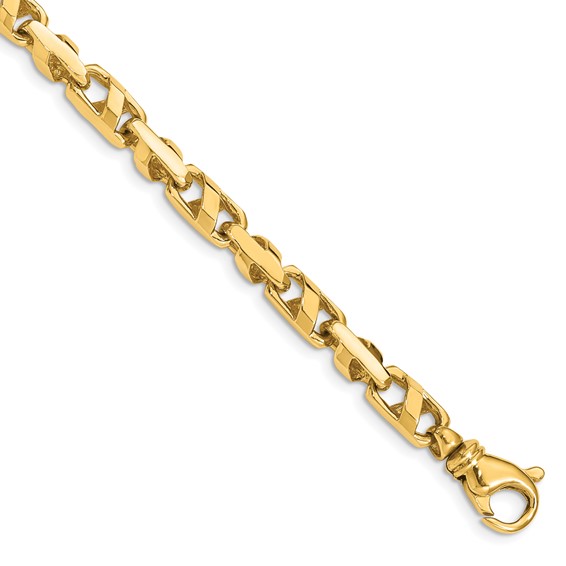 14K 5.5mm Fancy Link with Fancy Lobster Clasp Chain (per inch)