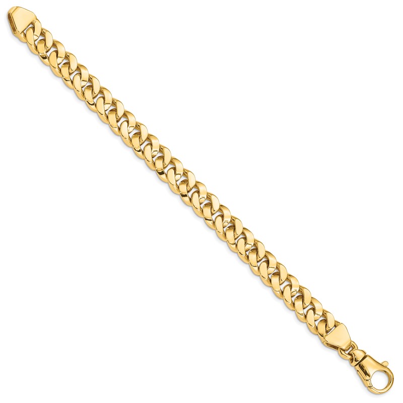 14K 8.5 inch 10mm Hand Polished Fancy Link with Fancy Lobster Clasp Bracelet