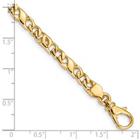 14K 4.8mm Yellow Gold Hand Polished Fancy Link Bracelet with Fancy Lobster Clasp, 7" view 3