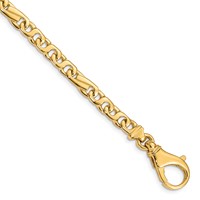 14K 5.8mm Yellow Gold Hand Polished Fancy Link Bracelet with Fancy Lobster Clasp, 7" view 1