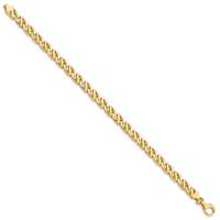 14K 6.1mm Yellow Gold Hand Polished Fancy Link Bracelet with Fancy Lobster Clasp, 8" view 2