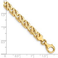 14K 6.1mm Yellow Gold Hand Polished Fancy Link Bracelet with Fancy Lobster Clasp, 8" view 3