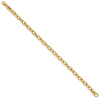 14K 8 Inch 5mm Hand Polished Fancy Link with Lobster Clasp Bracelet view 2