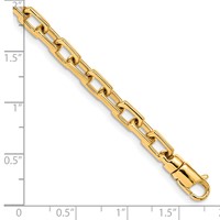14K 8 Inch 5mm Hand Polished Fancy Link with Lobster Clasp Bracelet view 3