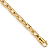 14K 8 Inch 5mm Hand Polished Fancy Link with Lobster Clasp Bracelet view 1