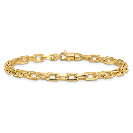 14K 5mm Hand Polished Fancy Link with Lobster Clasp Chain (per inch)