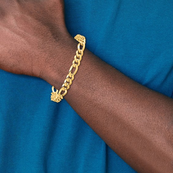 14K 5mm Hand Polished Fancy Link with Lobster Clasp Chain (per inch)