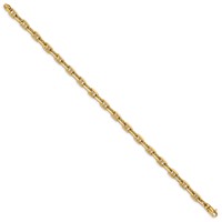 14K 5.1mm Yellow Gold Hand Polished Fancy Link Bracelet with Lobster Clasp, 8.5" view 2