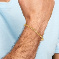 14K 5.1mm Yellow Gold Hand Polished Fancy Link Bracelet with Lobster Clasp, 8.5" view 4