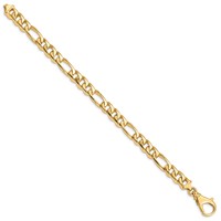 14K 8.5mm Yellow Gold Hand Polished Fancy Link Bracelet with Fancy Lobster Clasp, 8" view 2