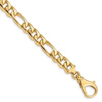 14K 8.5mm Yellow Gold Hand Polished Fancy Link Bracelet with Fancy Lobster Clasp, 8" view 1