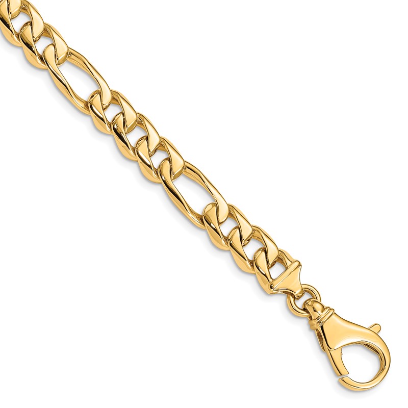 14K 9 inch 8.5mm Hand Polished Fancy Link with Fancy Lobster Clasp Bracelet