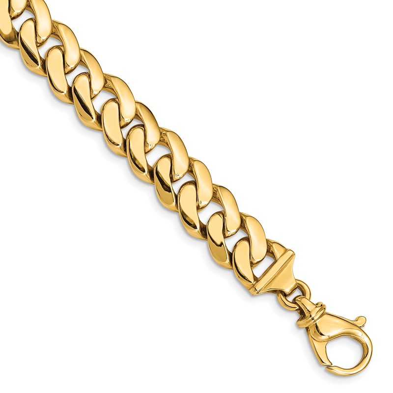 14K Two-tone 8.5 inch 10.75mm Hand Polished Fancy Link with Fancy Lobster Clasp Bracelet